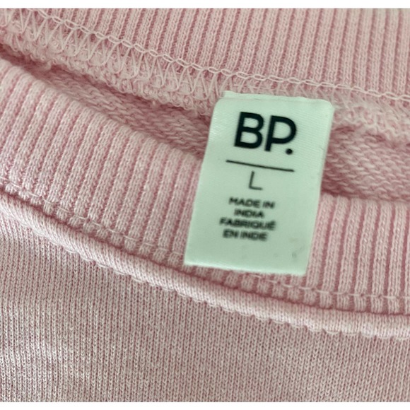 BP. Pink Cropped Sweatshirt with Embroidered Flower size L nwt - Picture 4 of 6
